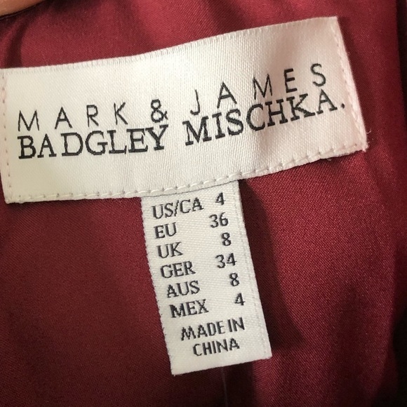 BADGLEY Mishka formal Burgundy bow halter sheath dress - Picture 4 of 10